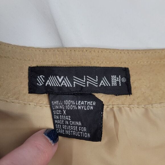 VINTAGE 90s vest‎ boxy tan leather southwestern button up XL - Picture 3 of 8